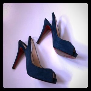 Christian Louboutin Peep Toe Slingback Heels